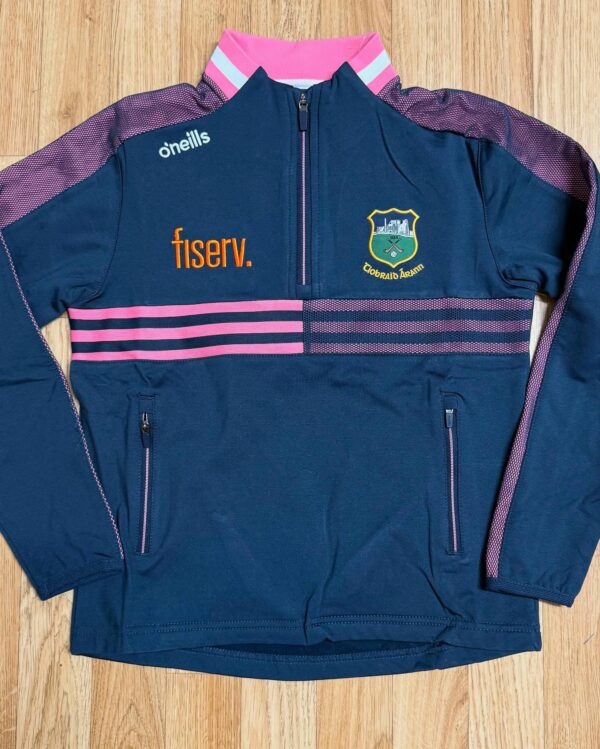 Tipperary GAA O’Neill’s Nepal 184 Brush Half Zip Top Navy/Pink/White (Kids/Adults)