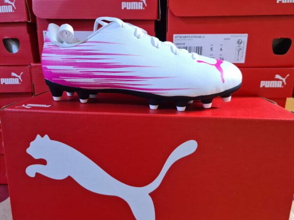 Puma Attacanto II FG Football Boots White/Pink (Kids)