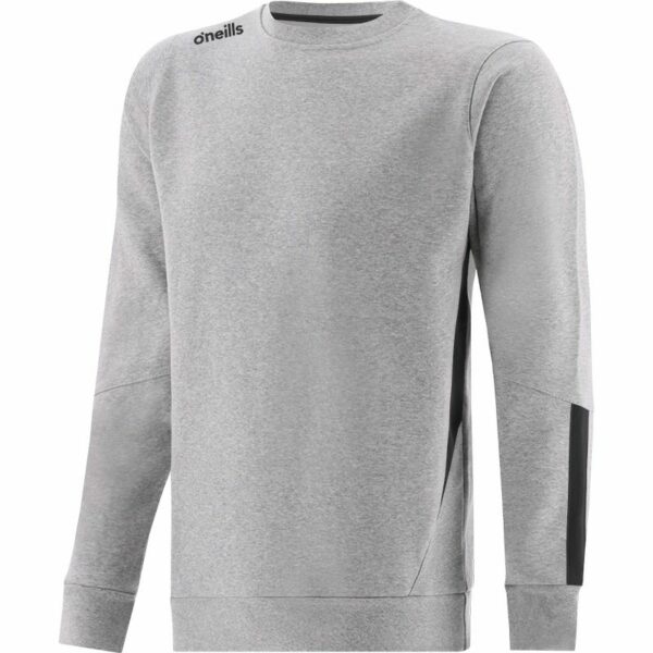 O'Neills Kilruane GAA Jenson Crew Neck Fleece Sweatshirt Grey/Black (Kids/Adults)
