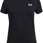 Under Armour UA Knockout Tee Shirt Black / Tape (Girls) - Image 2