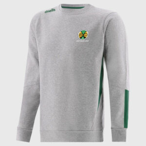 O’Neills Burgess Duharra GAA Jenson Crew Neck Fleece Sweatshirt Grey/Green (Kids/Adults) - 10/11-GREY/GREEN