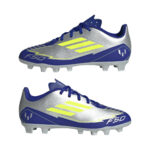 adidas F50 Club Messi Firm/Multi-Ground Boots Blue/Silver/Yellow (Kid's) - Image 7