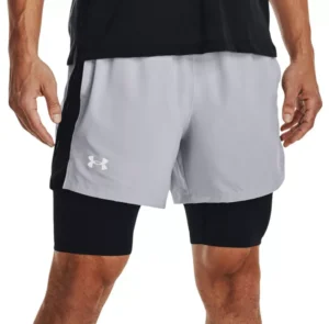 Under Armour Launch 2 in 1 5inch Running Shorts Light Grey (Men's)