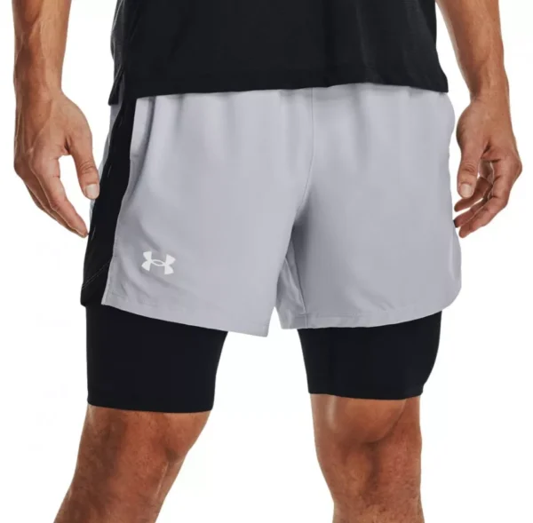 Under Armour Launch 2 in 1 5inch Running Shorts Light Grey (Men's)