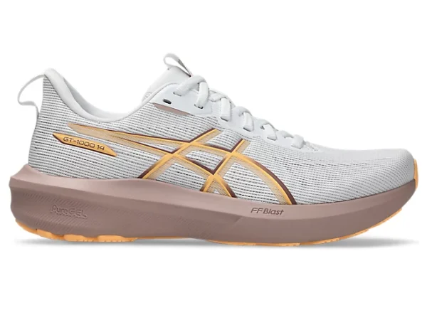 Asics GT-1000 14 Running Shoe   White/Rubble Red (Woman's)