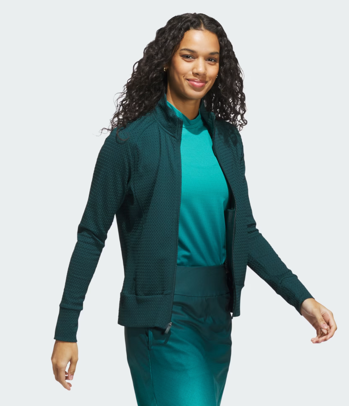 adidas Ultimate 365 Textured Golf Jacket Aurora Ivy Green (Women’s) - Image 4
