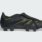 adidas Fold-Over Tongue Firm/Multi-Ground Boots Core Black / Carbon / Lucid Lemon (Adults) - Image 2