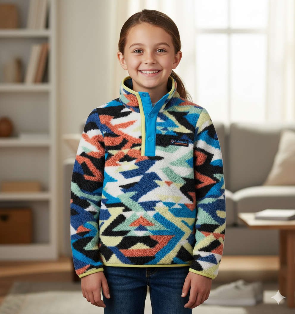 COLUMBIA Helvetia™ II Sherpa Half Snap Printed Fleece Compass Blue (Kids) - Image 3