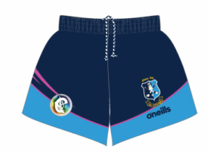 O'Neills  Nenagh Eire Og Camogie Printed Mourne  Match Shorts Sky/Navy/Pink (Kids / Adults)