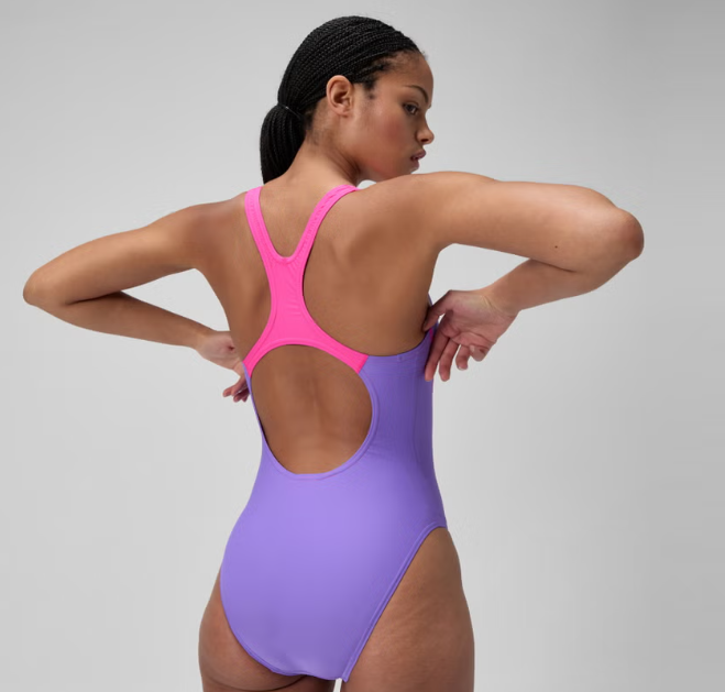 Speedo Medley Logo Swimsuit Purple/Pink (Women's) - Image 5