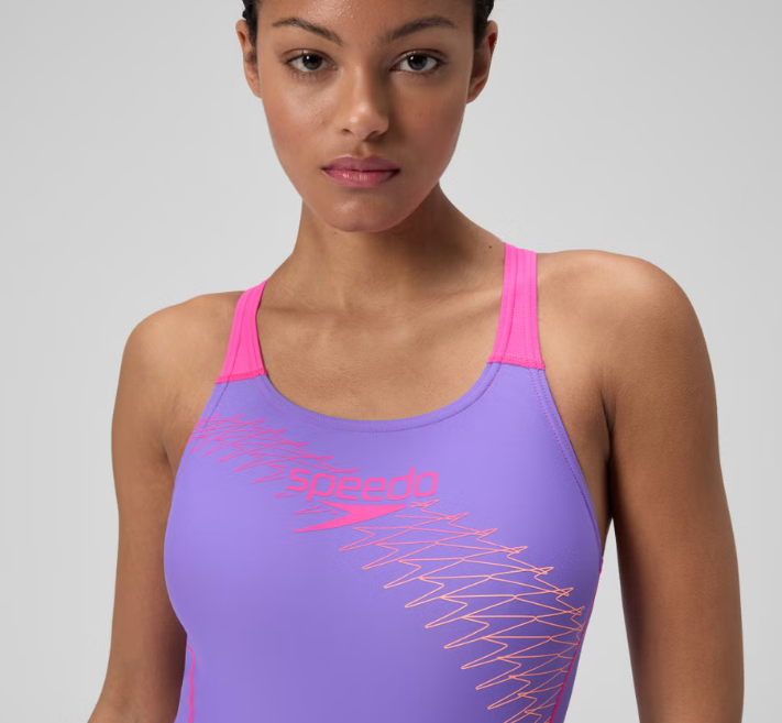 Speedo Medley Logo Swimsuit Purple/Pink (Women's) - Image 2