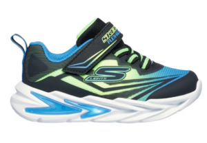 Skechers S-Lights® Flex-Glow Ultra Runner Shoe | Black/Blue/Lime (Kids)