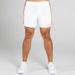 O'Neills GAA Mourne Shorts White Purple Amber (Kids Adults) - Image 2