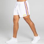 O'Neills GAA Mourne Shorts White Purple Amber (Kids Adults) - Image 3