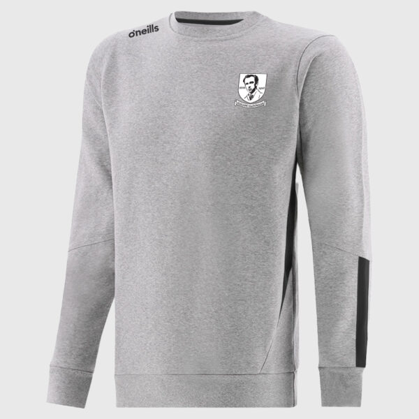 O'Neills Kilruane GAA Jenson Crew Neck Fleece Sweatshirt Grey/Black (Kids/Adults)