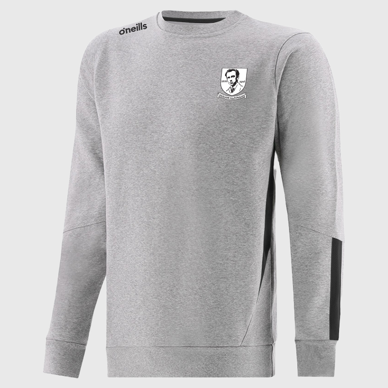 O'Neills Kilruane GAA Jenson Crew Neck Fleece Sweatshirt Grey/Black (Kids/Adults)