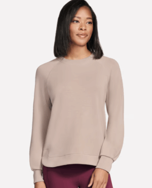 Skechers SKECHLUXE Elevate Crewneck  Sweatshirt Top Taupe (Women's)