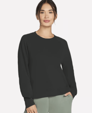 Skechers SKECHLUXE Elevate Crewneck Sweatshirt Top  Black (Women's)