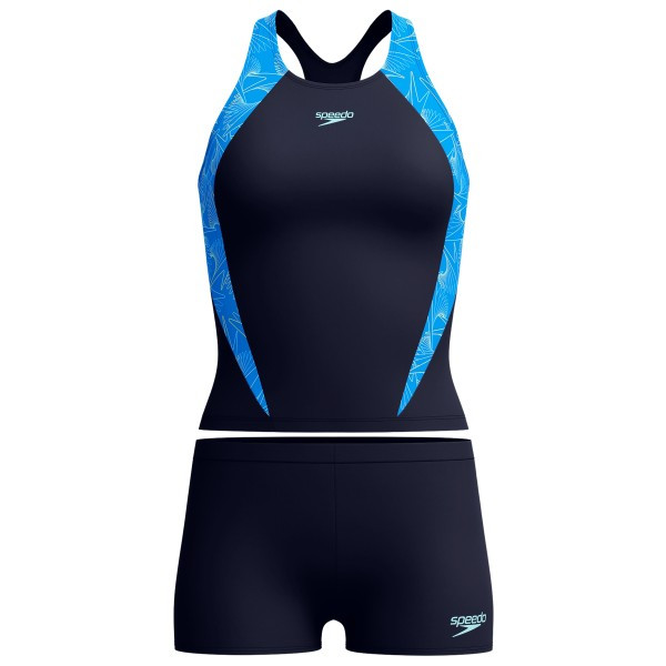 Speedo Hyperboom Splice Tankini 2 Piece Swimsuit Blue Lagoon Black (Women’s) - Image 6