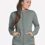 Skechers GO WALK Everywhere Jacket  Full Zip Top  Olive/Taupe (Women's) - Image 4