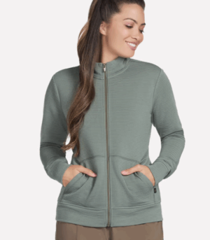Skechers GO WALK Everywhere Jacket  Full Zip Top  Olive/Taupe (Women's)