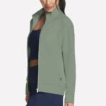 Skechers GO WALK Everywhere Jacket  Full Zip Top  Olive/Taupe (Women's) - Image 2