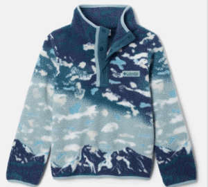 Columbia Helvetia™ II Sherpa Half Snap Printed Fleece  Crushed Blue (Kids)
