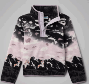 Columbia Helvetia™ II Sherpa Half Snap Printed Fleece Crushed Shale Purple (Kids)