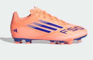 adidas F50 Club Firm/Multi-Ground Boots | Beam Orange / Lucid Blue / Cloud White (Kids)
