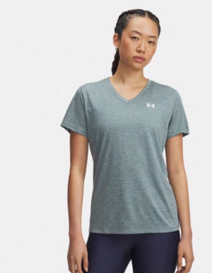 Under Armour UA Tech™ Twist V Neck Tee Shirt | Jasper Blue (Women's)