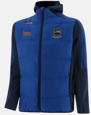 O’Neills Tipperary GAA Hydra Lightweight Hooded Padded Jacket Marine/Royal/Amber (Kids Adults)