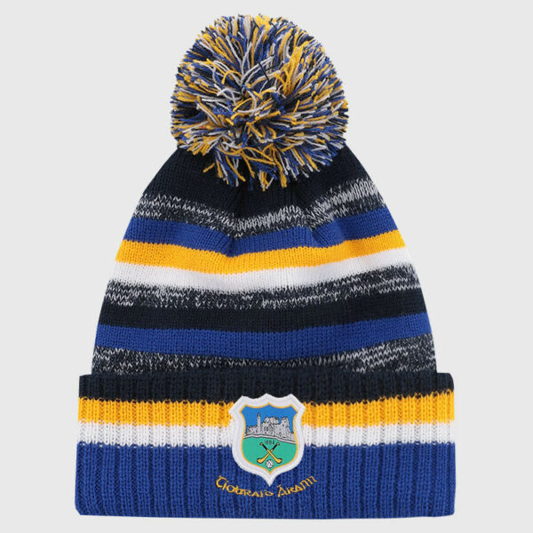O'Neills Tipperary GAA HYDRA Knitted Bobble Hat Marine/Royal/Amber (Kids/Adults)