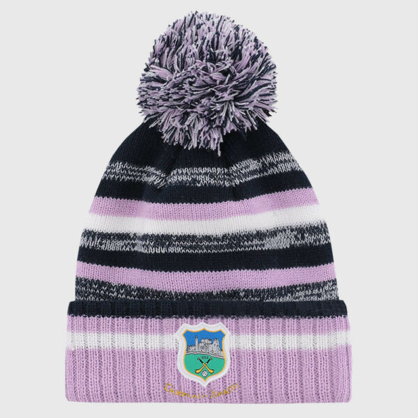 O'Neills Tipperary GAA HYDRA Knitted Bobble Hat Marine/Pink/White (Kids/Adults)