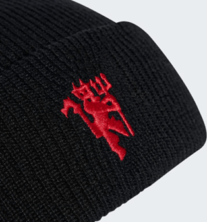 adidas Manchester United Home Beanie Hat Black Red