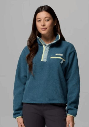 Columbia Helvetia™ II Cropped Sherpa Half Snap Fleece Everblue, Crushed Blue, Citron Haze (Women's)