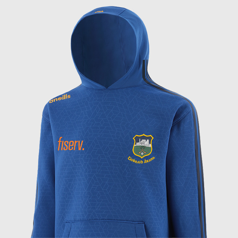 O’Neills Tipperary GAA Hydra Tech Fleece Pullover Hoodie Top Roya/Marine Amber (Kids / Adults) - Image 4