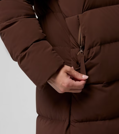 Columbia  Amaze Puff™ Long Hooded Down Puffer Jacket Tobacco Brown (Women's) - Image 3