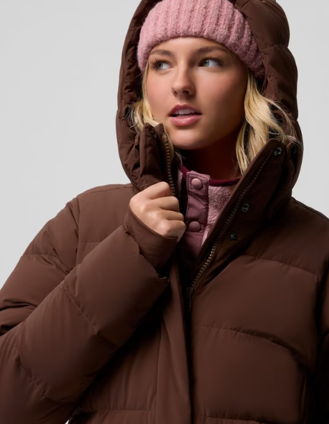 Columbia  Amaze Puff™ Long Hooded Down Puffer Jacket Tobacco Brown (Women's) - Image 4