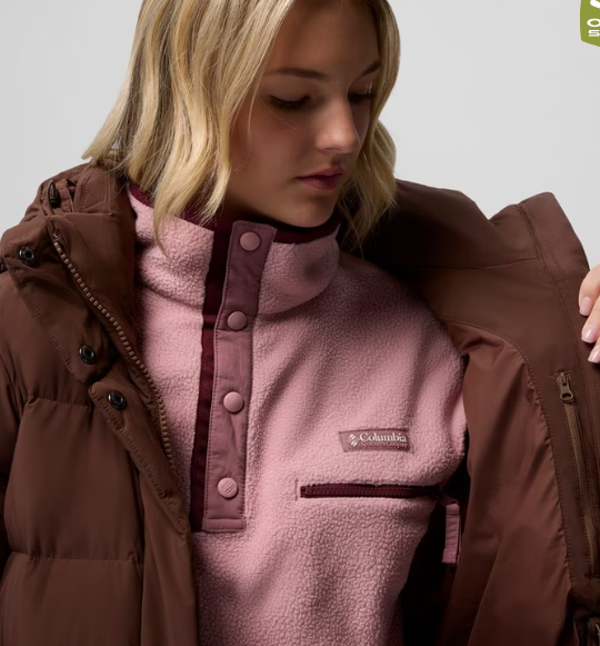 Columbia  Amaze Puff™ Long Hooded Down Puffer Jacket Tobacco Brown (Women's) - Image 5