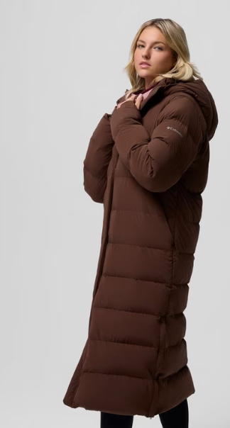 Columbia  Amaze Puff™ Long Hooded Down Puffer Jacket Tobacco Brown (Women's) - Image 6