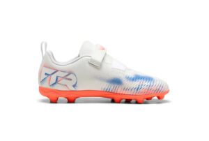 Puma Future Play 8 FG Velcro Football Boots White Red (Kids)