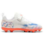 Puma Future Play 8 FG Velcro Football Boots White Red (Kids) - Image 2