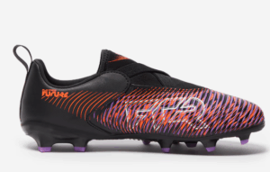 Puma Future 8 Match Laceless FG/AG Football Boot Black Purple Orange (Kids)