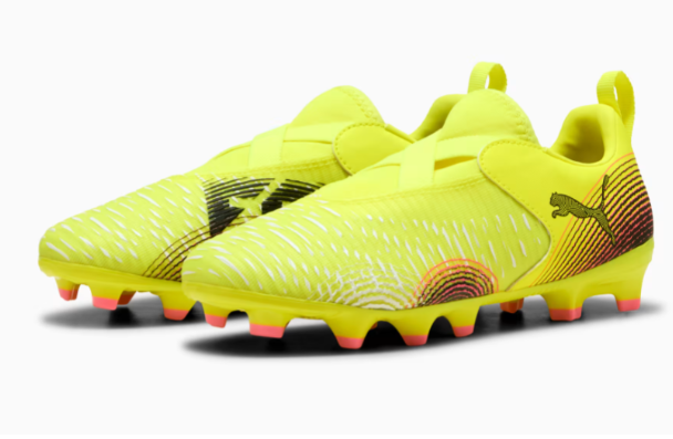 Puma Future 8 Match Laceless FG/AG Football Boot Yellow Black  (Kids) - Image 2