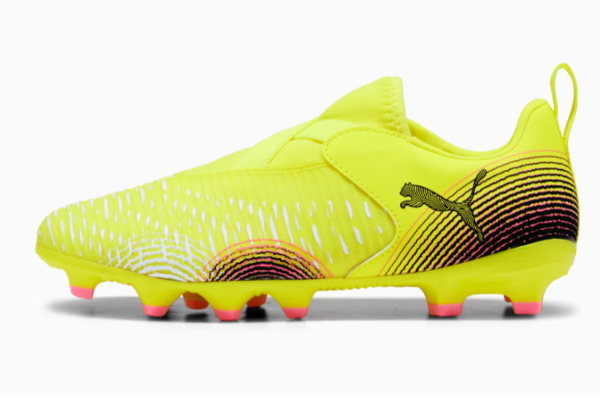 Puma Future 8 Match Laceless FG/AG Football Boot Yellow Black  (Kids) - Image 5