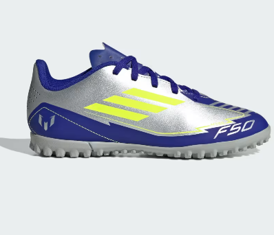 adidas F50 Club Messi Football Turf Shoe Blue Silver (Kids) - Image 6