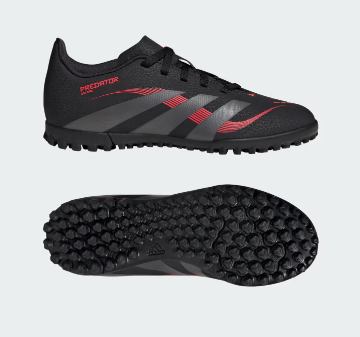 adidas Predator Club Turf Shoe Boot   Black / Red / Grey (Kids) - Image 5