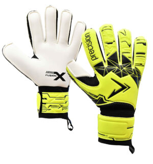 Precision Fusion X Flat Cut Essential Goalkeeper Gloves Yellow Black