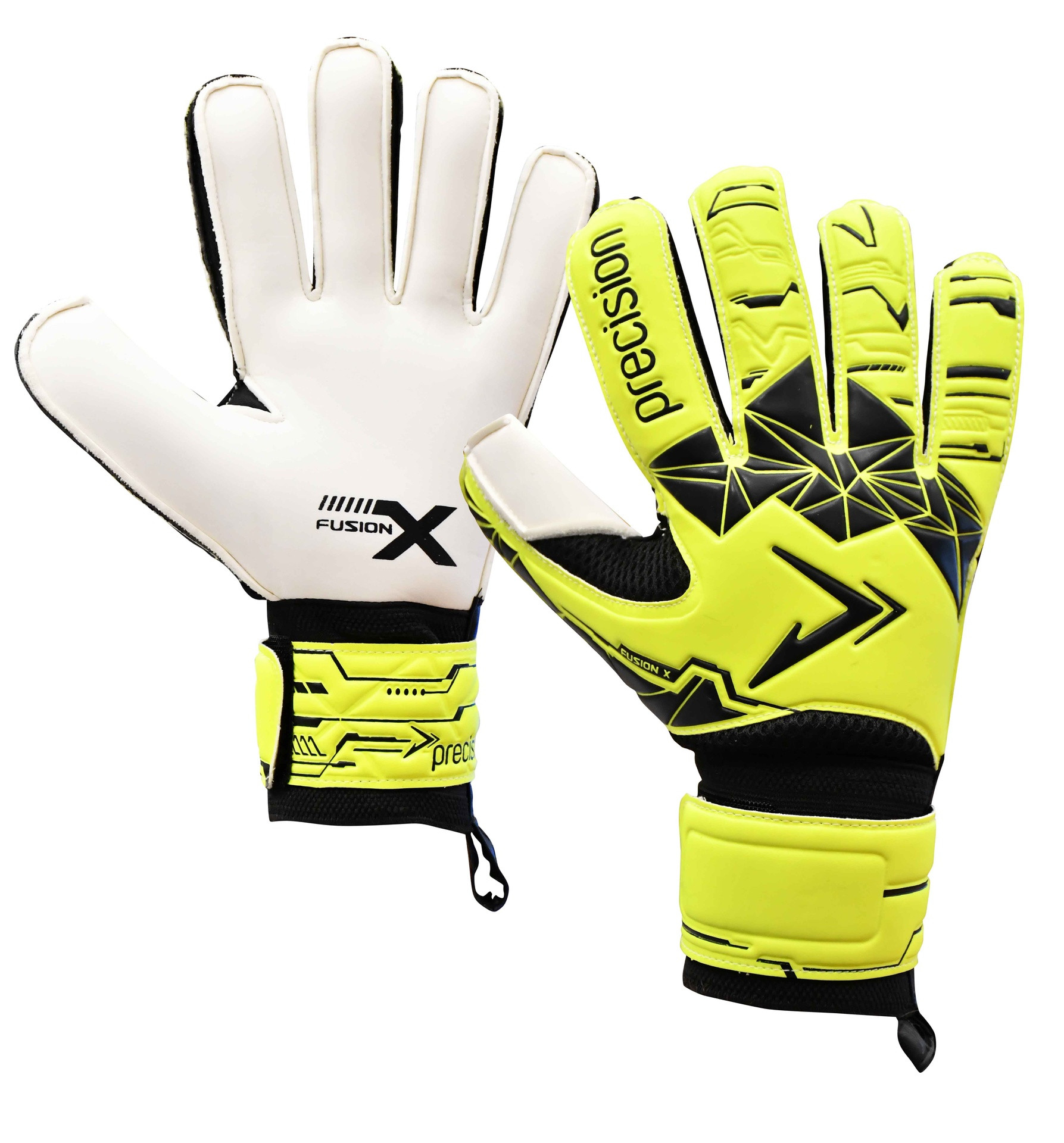 Precision Fusion X Flat Cut Essential Goalkeeper Gloves Yellow Black