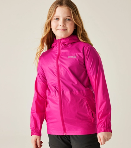 Regatta  Pack It  II Waterproof Packaway  Jacket  Pink (Kids) - Image 4